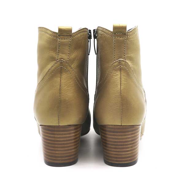 baltarini Giselle Gold western-style mid heel ankle boot back