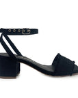 Nerina Black | Linen sandal