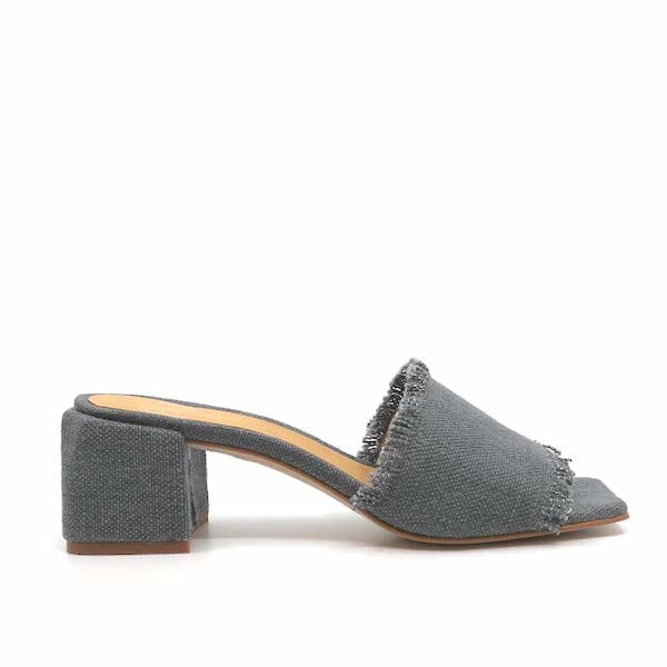 Baltarini Ursula Linen Mid heel mule side