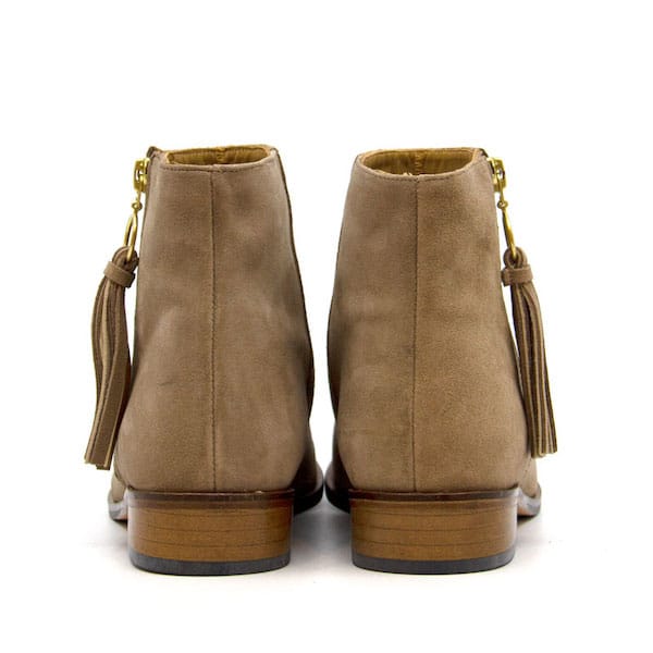Erin by Emma Go, sand flat suede ankle boot - back