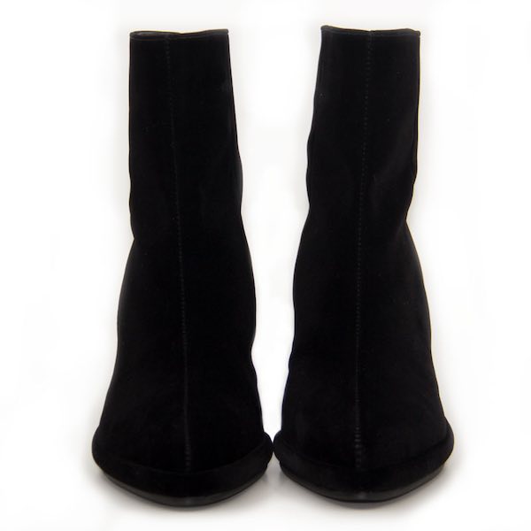 Ring Velvet Black | Mid heel ankle boot