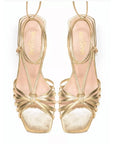 Mi/Mai Corfu gold Low heel strappy sandal top