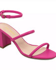 Mi/Mai Daisy Pink leather block heel angle