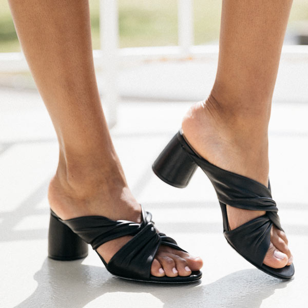 Dina by Mi/Mai Mid heel leather mule lifestyle 3