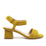Mi/Mai Killian Mustard Suede mid heel sandal side