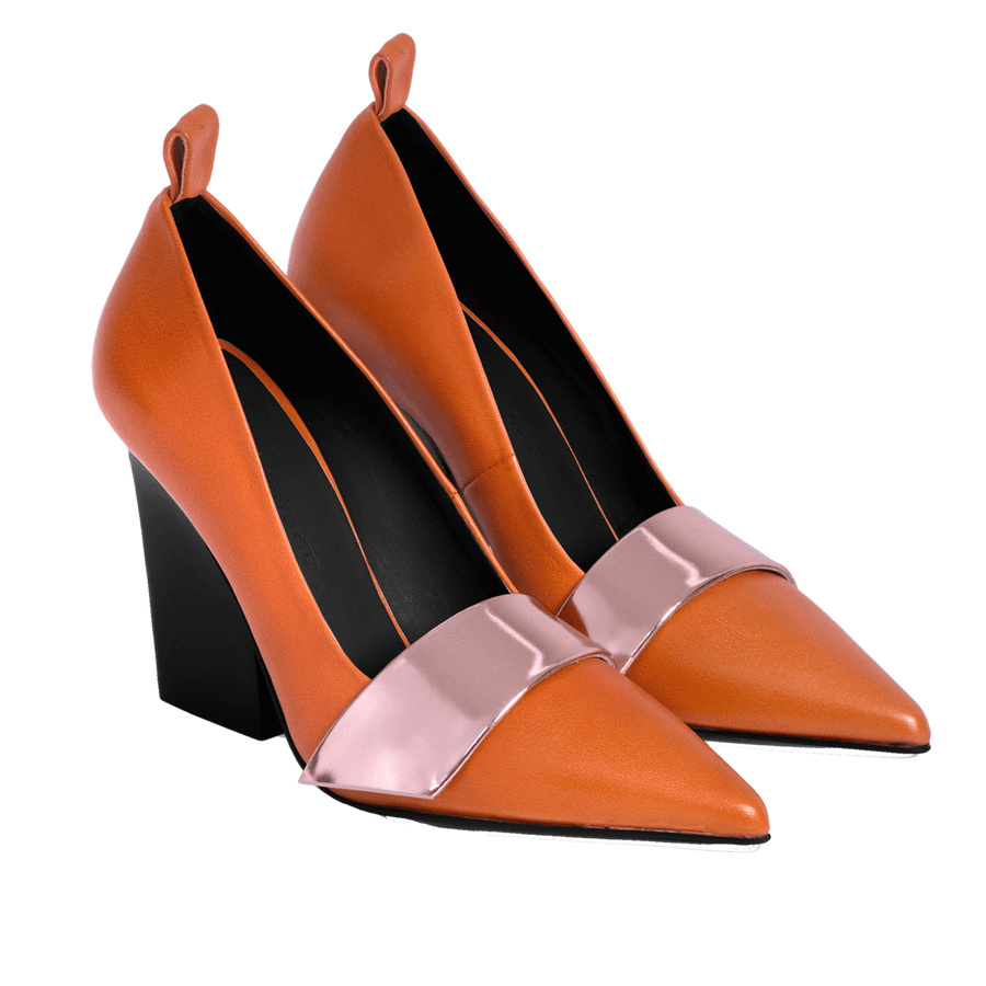 Atiana Nine to Fiver Terracotta High heel pump angle