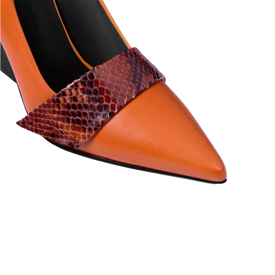 Atiana Nine to Fiver TerracottaHigh heel pump top angled view