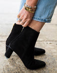 Reike Nen Wave Oval Black Mid heel suede ankle boot lifestyle 2