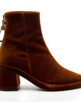 Ring Velvet Copper Mid heel ankle boot side