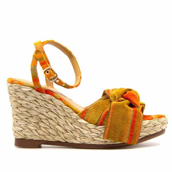 Baltarini Penelope Platform raffia wedge sandal side
